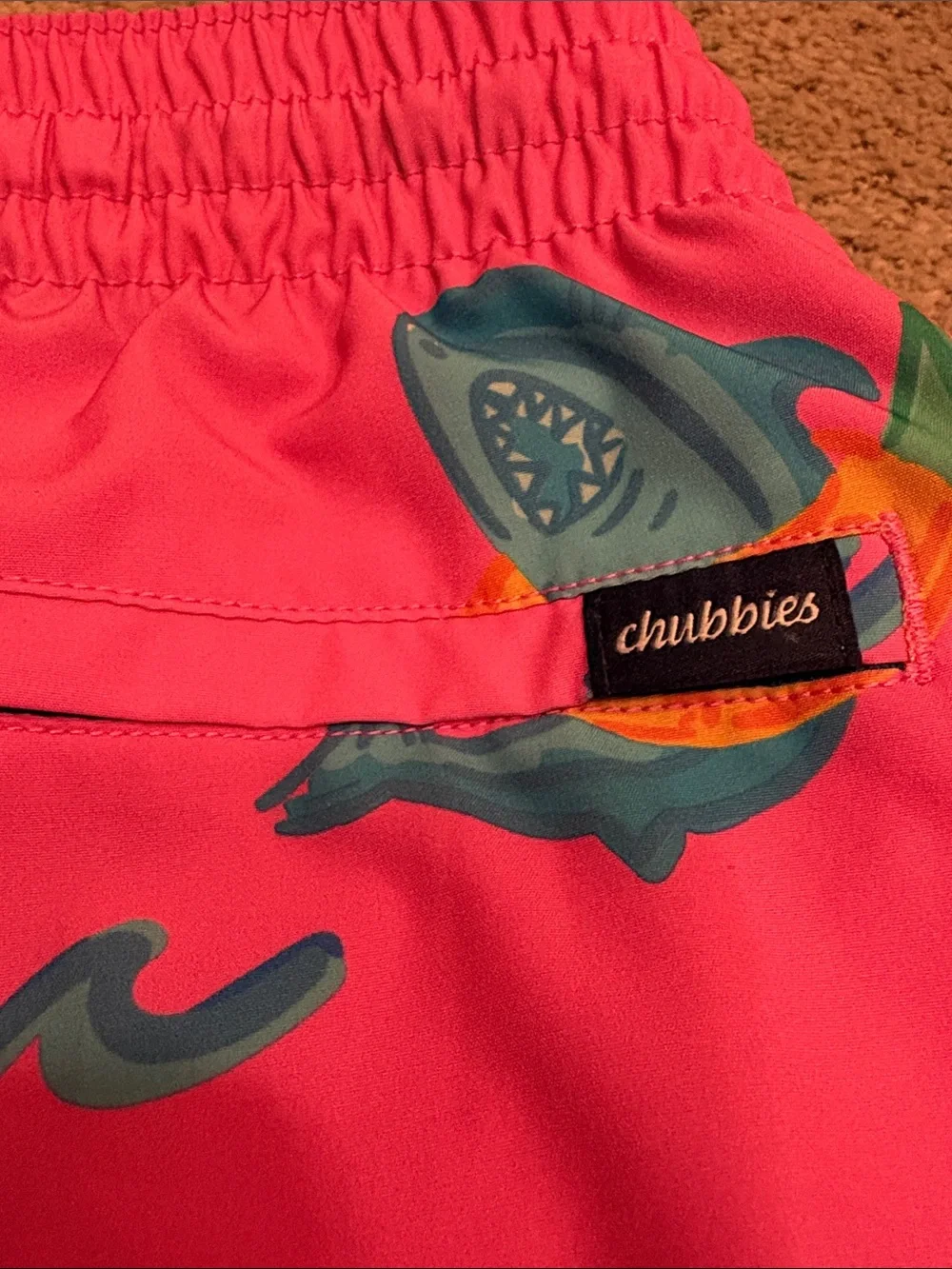 Kids Pink Shark Pineapple Print Swim Shorts